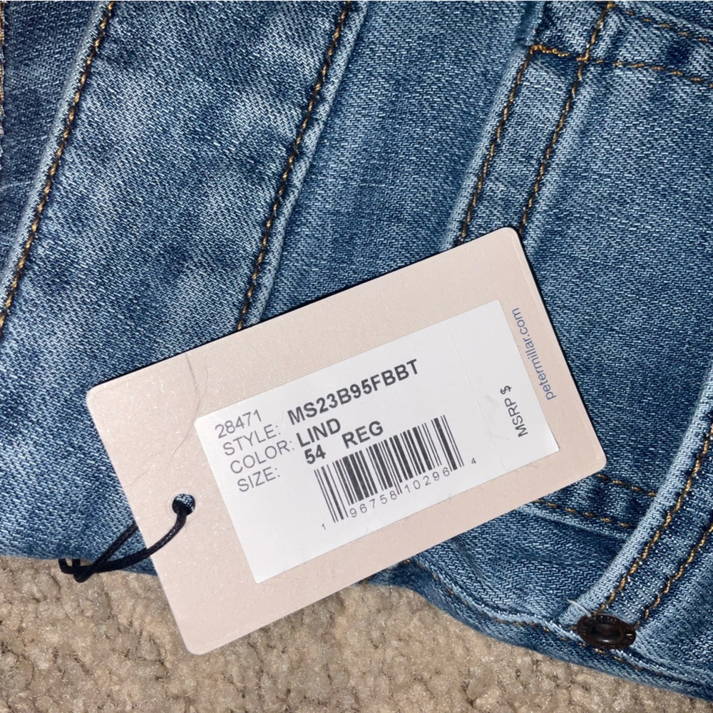 PETER MILLAR CROWN BIG & TALL MEN 5 POCKET BLUE DENIM JEANS SIZE 54x34 NWT